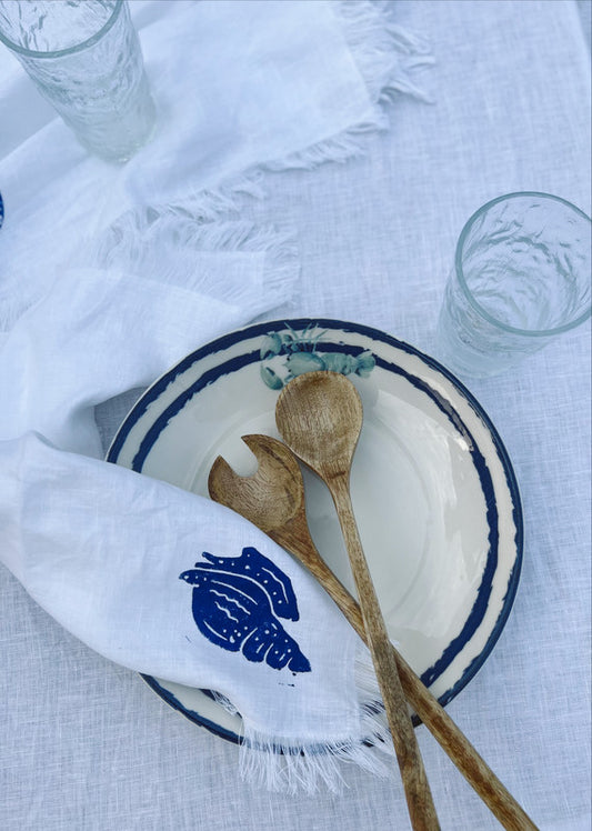 Set of 6 Exclusive Linen Marin Napkins - Treasures of the Sea