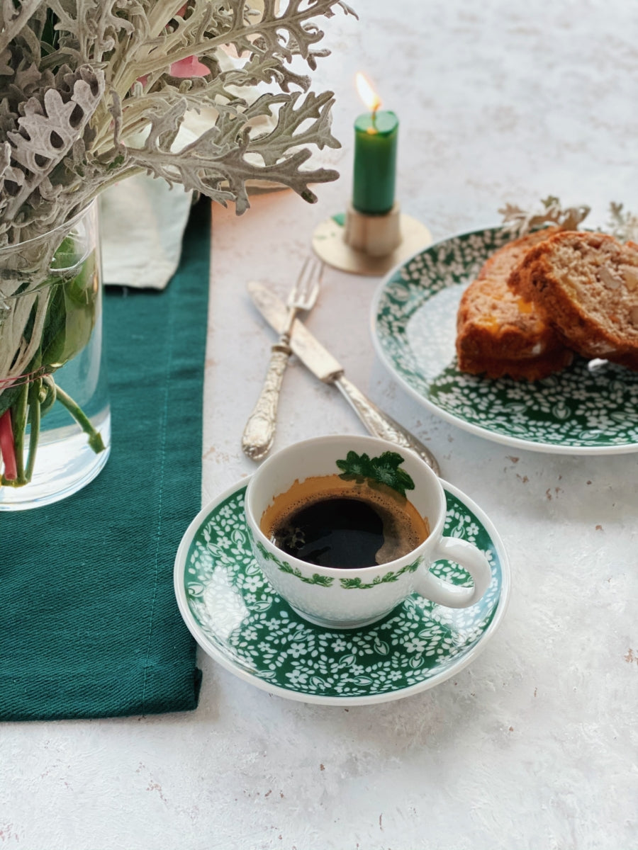 Set de Café Turco Victorian Garden - Ritual Elegante en Porcelana Inglesa (6 piezas con Estuche)