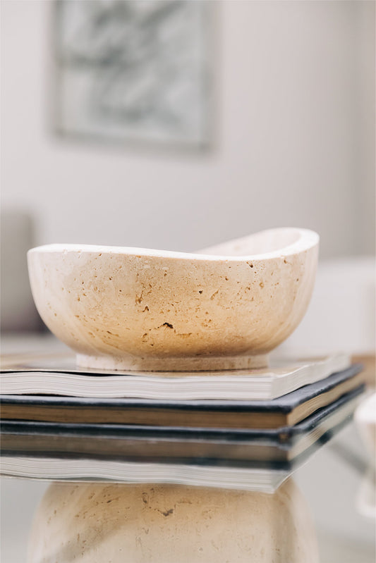 Bowl Amorf Travertine - Forma Orgánica que Abraza la Imperfección Perfecta