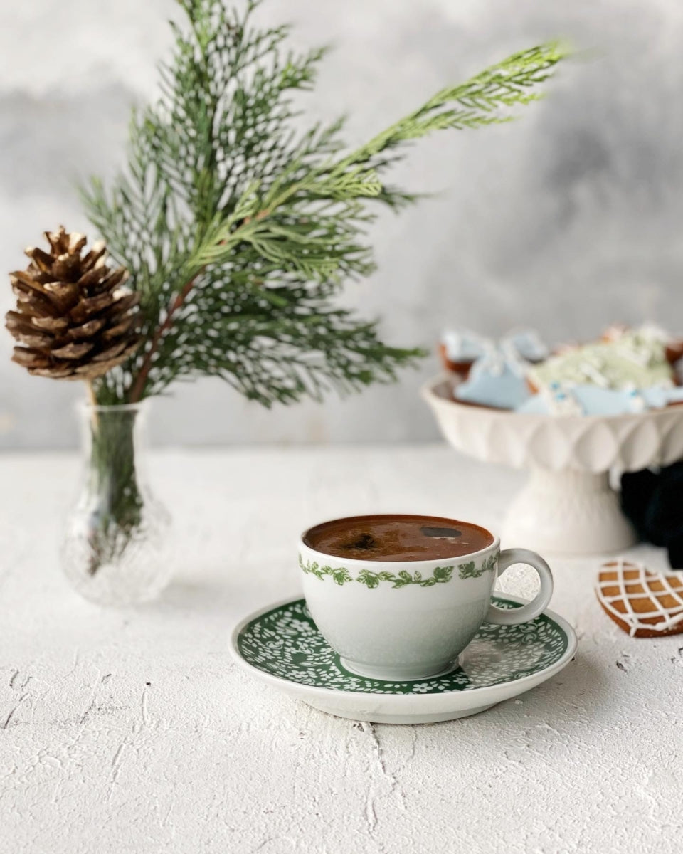 Taza de Café Turco Victorian Garden - Porcelana Floral Inglesa (85cc)