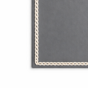 Set de 4 Manteles Individuales Rectangulares de Cuero Sintético con Ribete Trenzado - Gris
