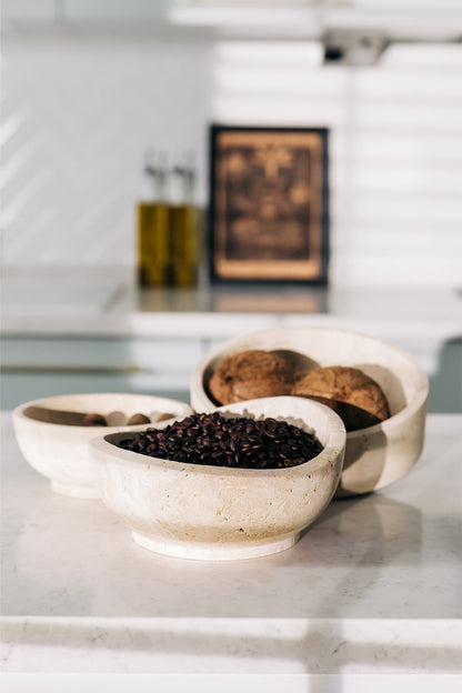 Bowl Amorf Travertine - Forma Orgánica que Abraza la Imperfección Perfecta