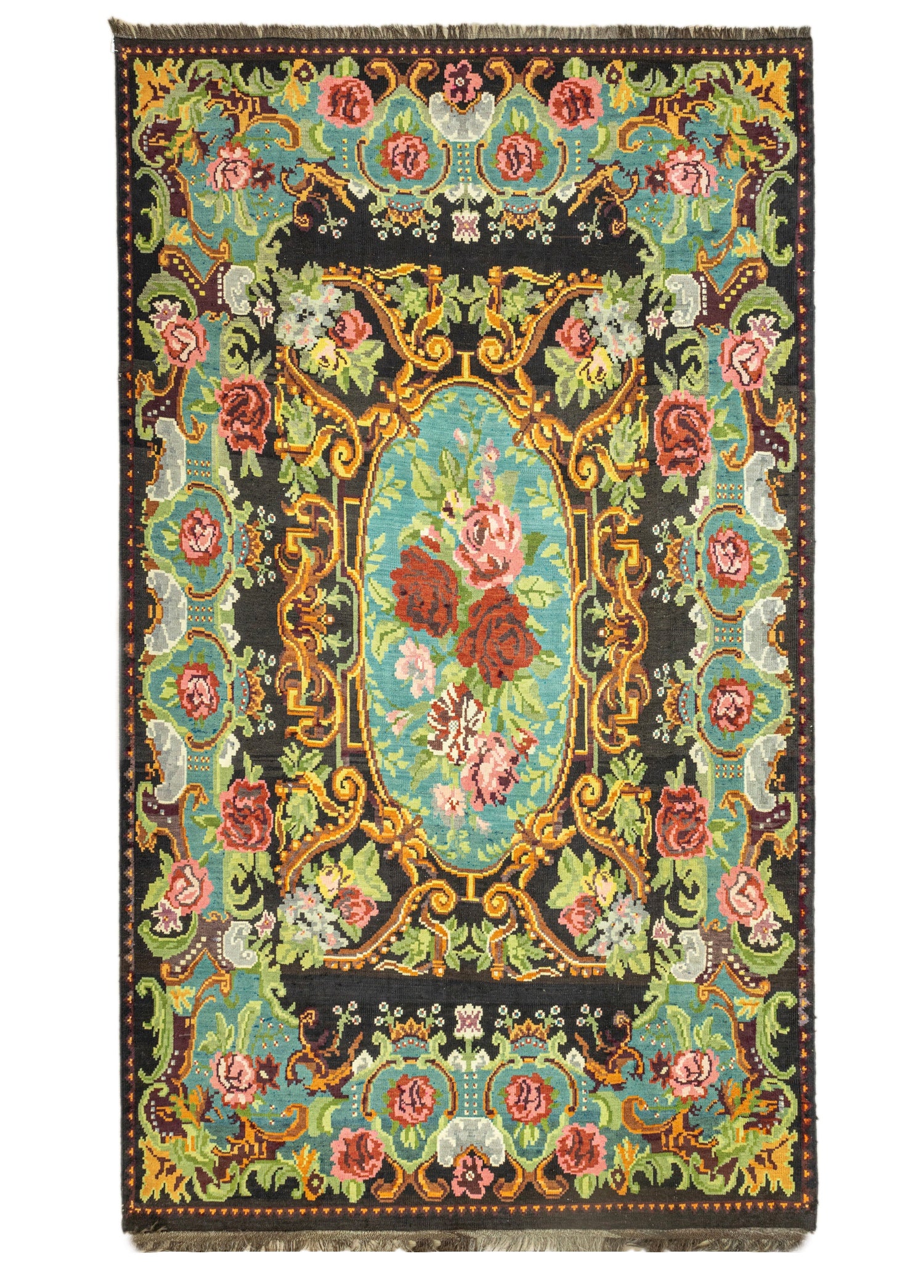 Gaia Floral Hand-Woven Wool Kilim Artesanal Natural Wool 191x310cm – Origen Sostenible