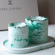 Large "Apple Frost" Candle Set - Apple, Fig and Vanilla Scent 