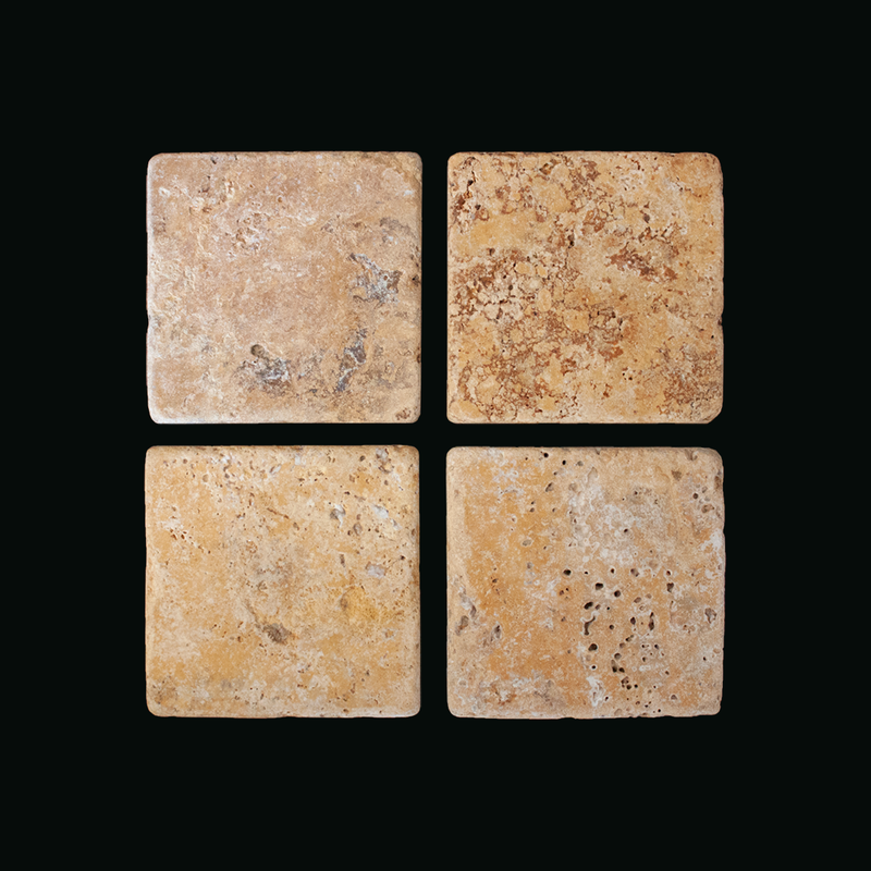 Posavasos B1S - Mesa Mediterránea Con Travertino Amarillo Natural