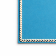 Set de 4 Manteles Individuales Rectangulares de Cuero Sintético con Ribete Trenzado - Azul