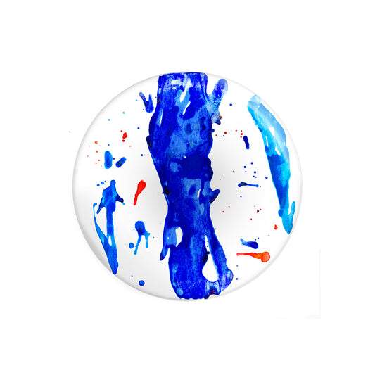 Plato Grande Arte Azul - Cerámica Mediterránea Artística Excepcional
