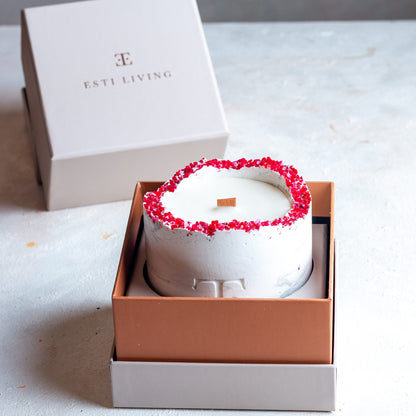 Exclusive SIMPLY Red Candle with Stone - Premium Edition (300g)