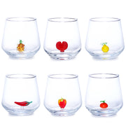 Vasos de Agua Bon Appétit - Vidrio Soplado Artesanal Mix (345cc, Set de 6)