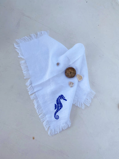 Set de 6 Servilletas Marin de Lino Exclusivo - Tesoros del Mar