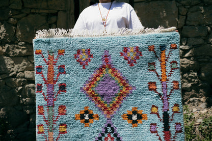 Charm Blue Serenity Rug - Timeless Elegance Created by Master Textile Artists