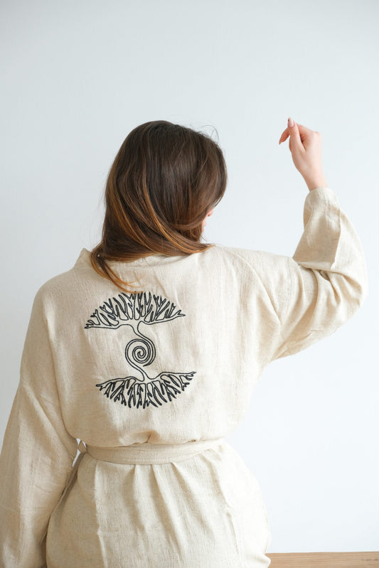 Premium Kimono "As Above So Below" - Sustainable Textile Art