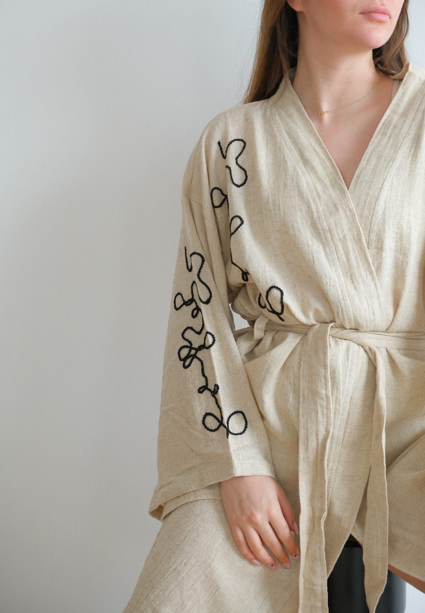 Handmade Kimono "Infinity" - Luxury Hand Embroidery