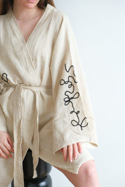 Handmade Kimono "Infinity" - Luxury Hand Embroidery