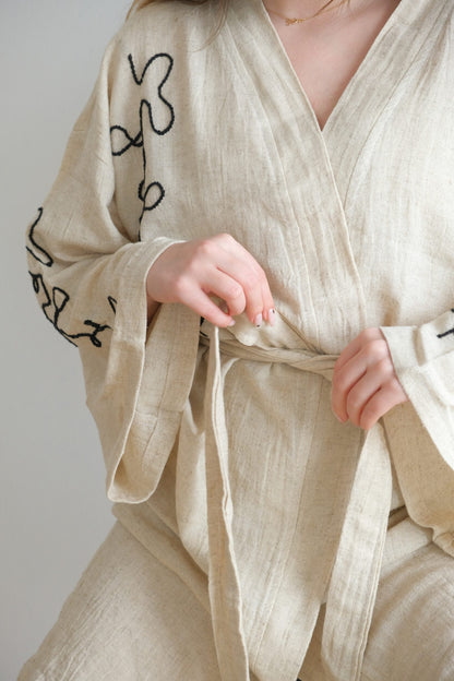 Handmade Kimono "Infinity" - Luxury Hand Embroidery