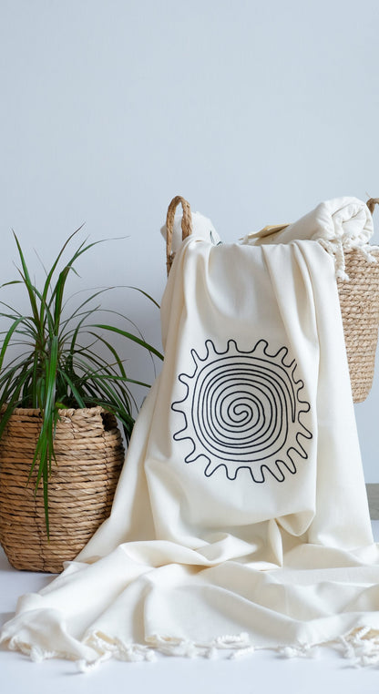 Peştemal Artesanal "Espiral Sagrada" - Geometría de Evolución