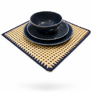 Mantel Individual Redondo de Bambú Tejido a Mano