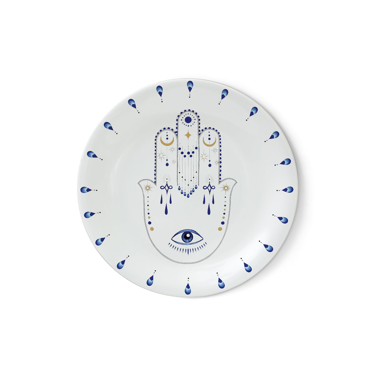 Plato de Postre Spirit Eye - Acuarela Artesanal Oro 24K