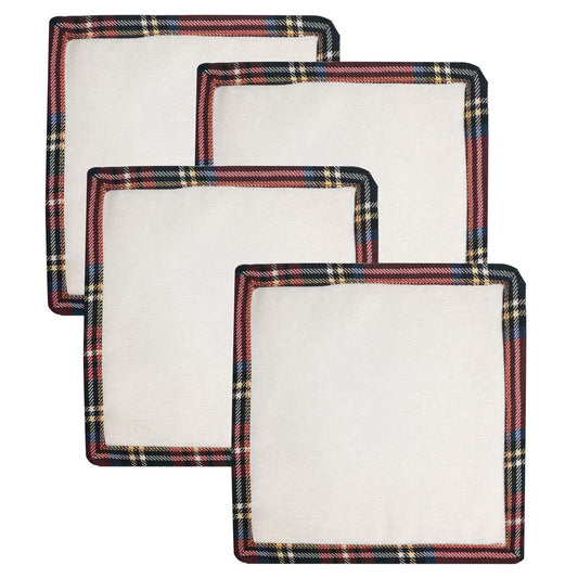 Servilleta Cóctel Cuadros Lino - Elegancia Mediterránea Clásica