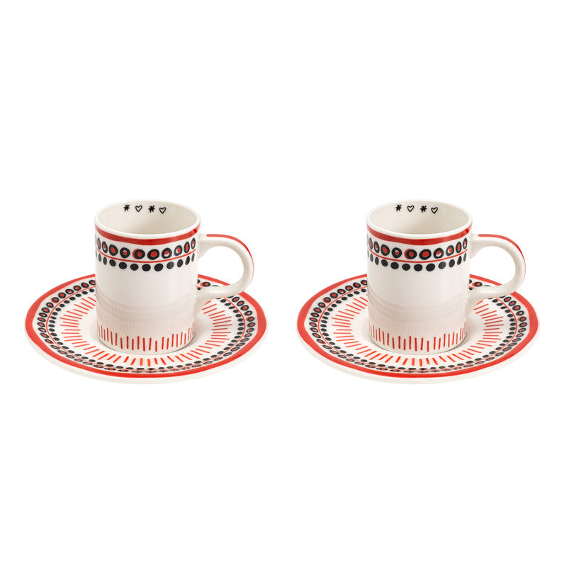 Holiday Porcelain Double Espresso Cup Set of 2 - Gift Edition