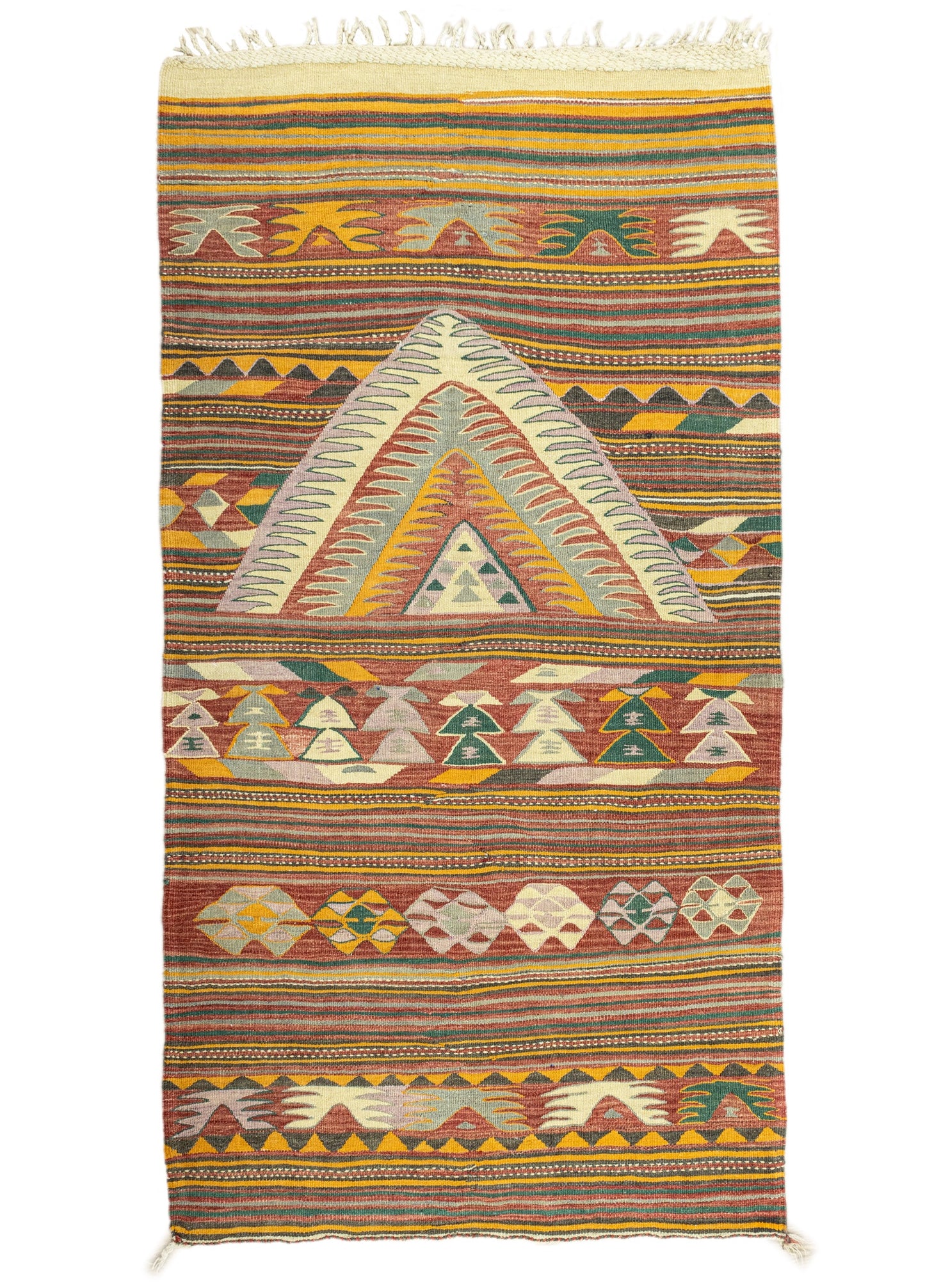 Dirse Colorful Hand-Woven Kilim Artesanal Natural Wool 117x213cm – Origen Sostenible