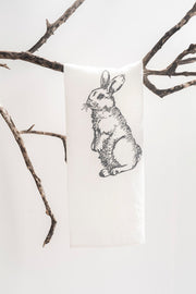 Set De 2 Paños De Cocina Rabbit - Lino Natural Con Diseño Exclusivo