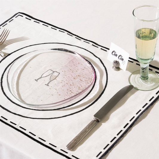 Set de 6 Individuales The Cocktail Club - Lino Premium para Mesas de Diseño
