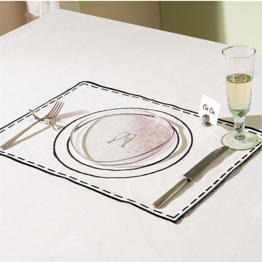 Set de 6 Individuales The Cocktail Club - Lino Premium para Mesas de Diseño