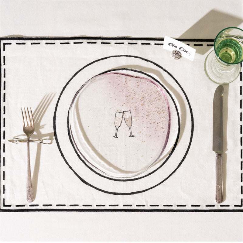 Set De 6 Individuales the Cocktail Club - Lino Premium Para Mesas De Diseño