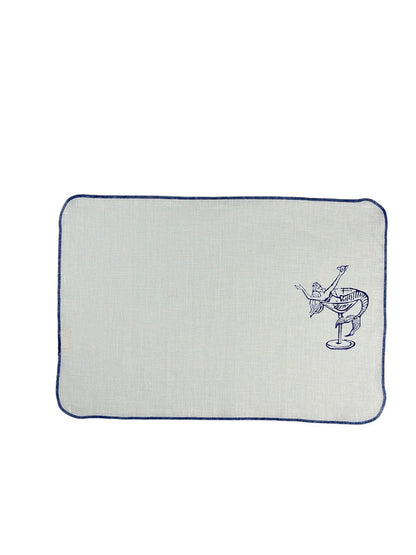 Mantel Individual Aqua Blu Mermaid - Set de 6 (Sirena dentro de la copa)