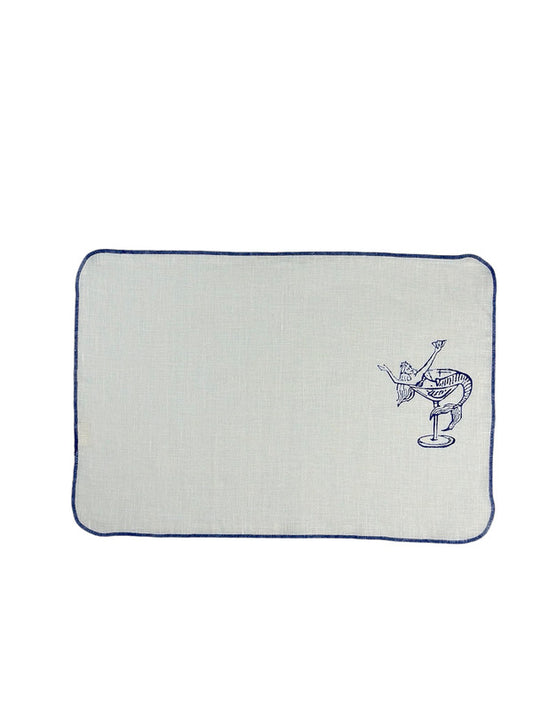 Mantel Individual Aqua Blu Mermaid - Set de 6 (Sirena dentro de la copa)