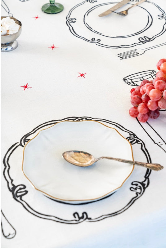 Tablecloth Table Setting Christmas