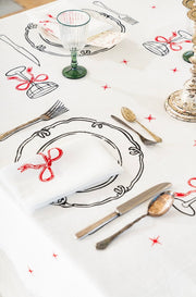 Mantel Table Setting Christmas