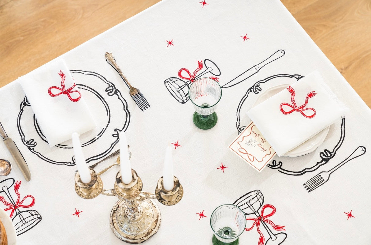 Tablecloth Table Setting Christmas