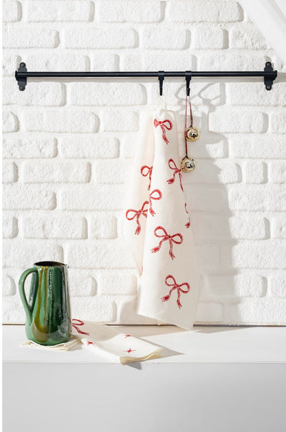 Set de 2 Paños de Cocina Lane Christmas Edition Red - Lino Festivo Premium