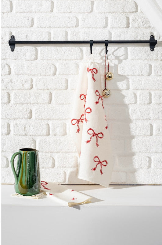 Set de 2 Paños de Cocina Lane Christmas Edition Red - Lino Festivo Premium