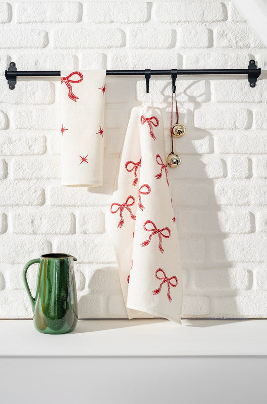 Set de 2 Paños de Cocina Lane Christmas Edition Red - Lino Festivo Premium