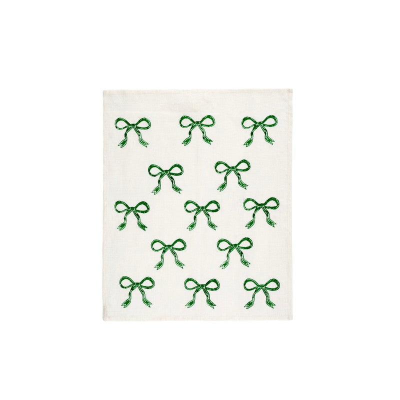 Set De 2 Paños De Cocina Lane Christmas Edition Green - Lino Ecológico Navideño