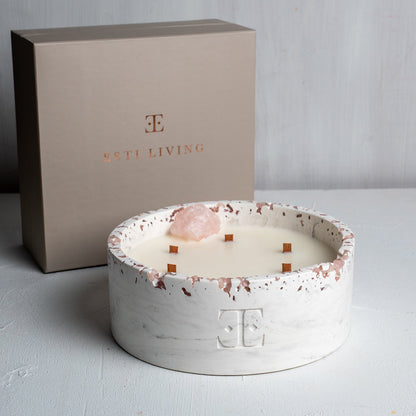 Vela Artesanal Resplandor Plateado - Colección Luna (900 G)