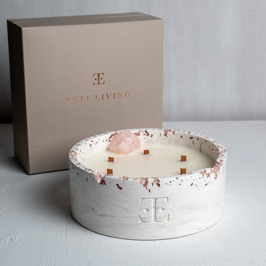 Vela Artesanal Resplandor Plateado - Colección Luna (900 G)