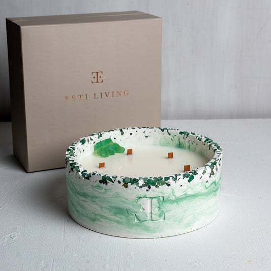 Vela Premium Verde Místico - Colección Luna (900 G)