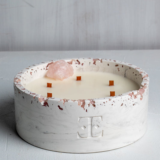 Vela Artesanal Resplandor Plateado - Colección Luna (900 G)