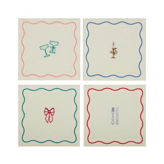 Set 4 Servilletas Cóctel Very Demure - Elegancia Discreta Mediterránea Sofisticada