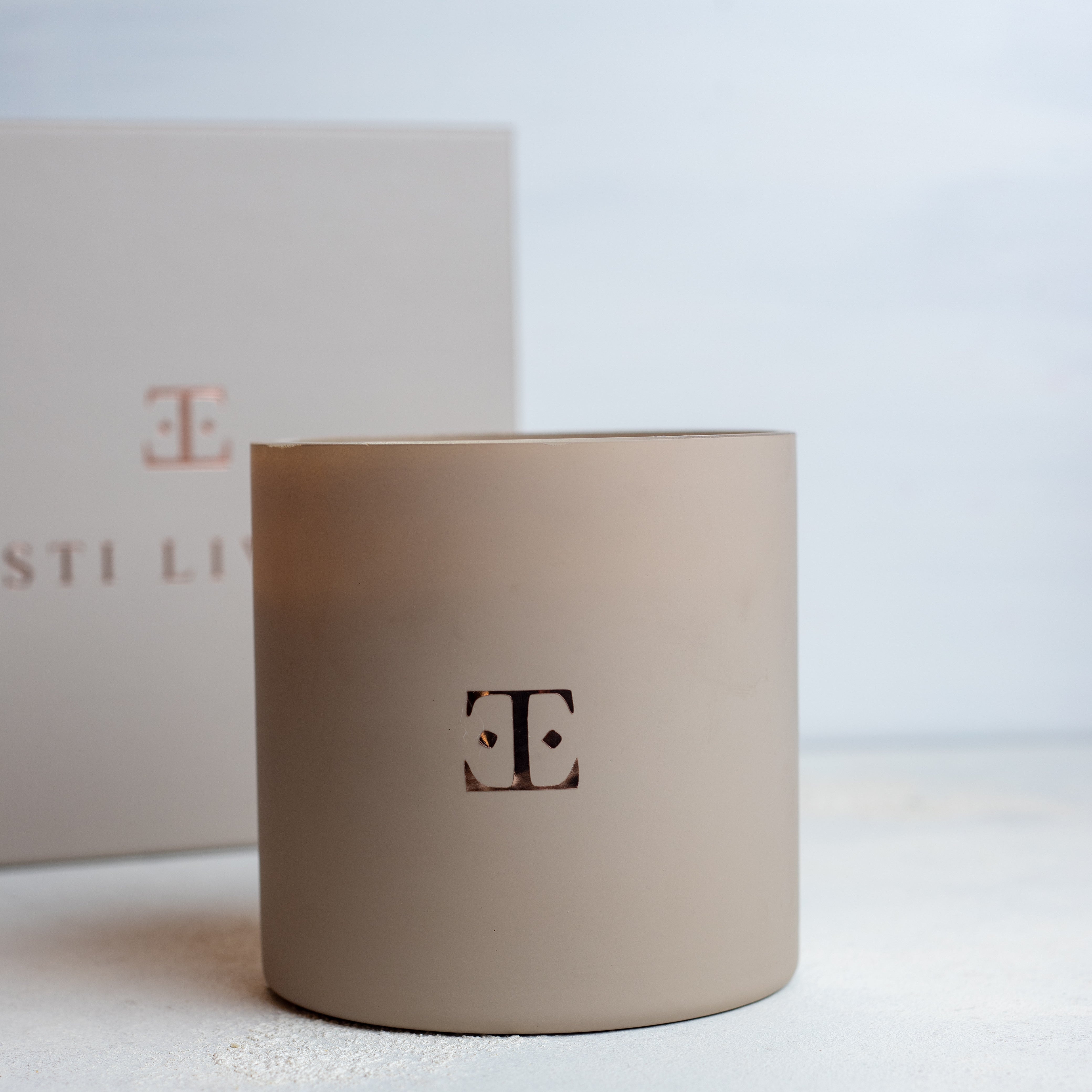 Fig &amp; Mink XL Glass Candle - Sophistication in a Mink Tone