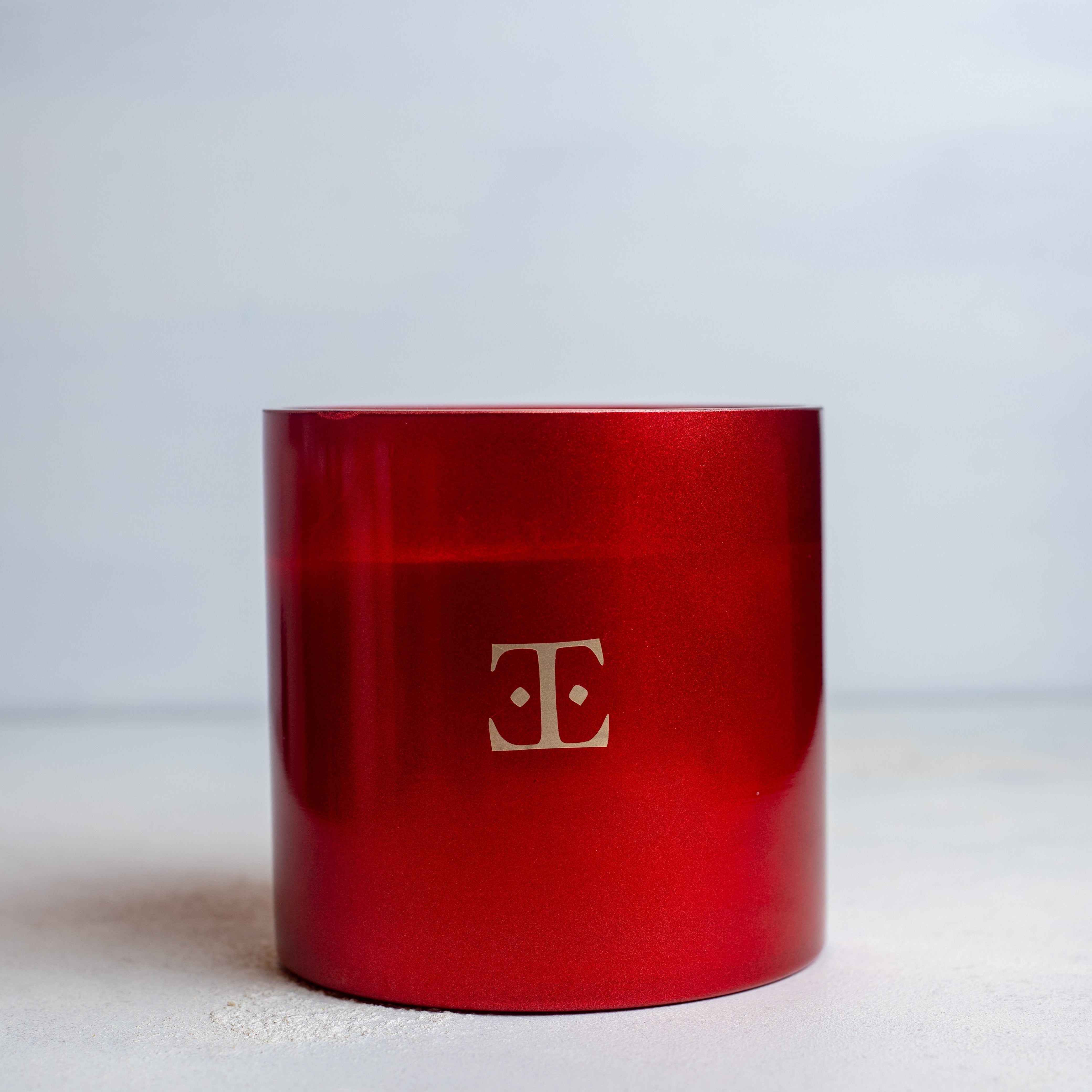 XL Red Velvet Glass Candle - Vibrant Red Energy