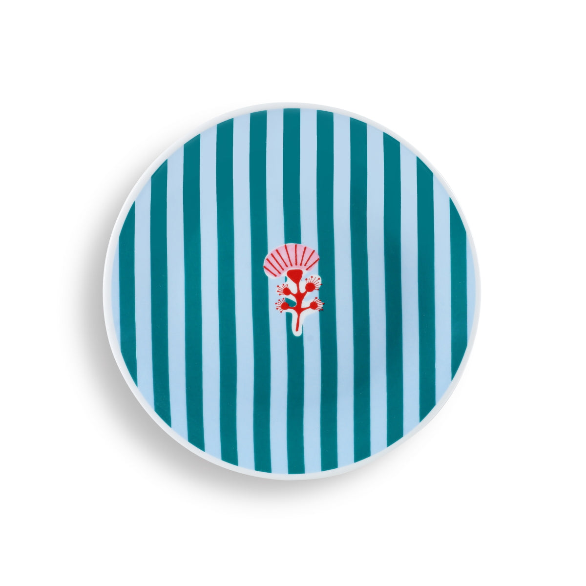 Plato Postre Nostalgia Rayas - Dulces con Historia