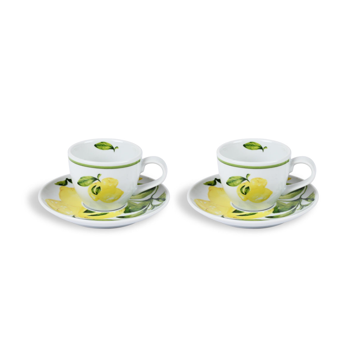 Set de Café Turco Citrus - Porcelana Cítricos Frescos (2 tazas, Estuche Regalo)