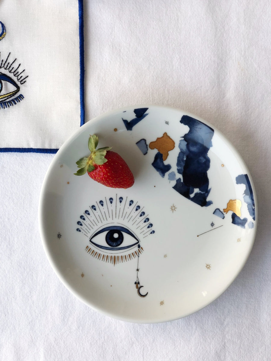 Spirit Eye – Plato Aperitivo - Porcelana con Oro 24K