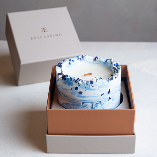 Vela "SPICY Blue" con Cristales - Grande 300g