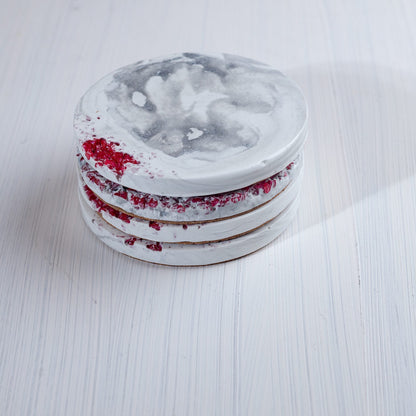 Simply Red Minimalist Coasters - Premium Elegant Red